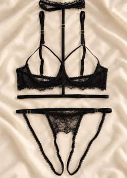 CupLess Bralette Σετ με Choker στο Λαιμό