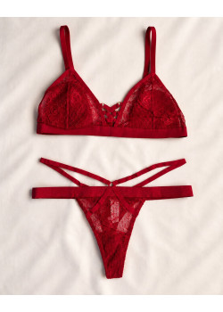Bralette Set με String από Δαντέλα