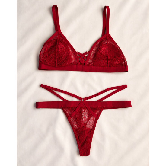 Bralette Set με String από Δαντέλα