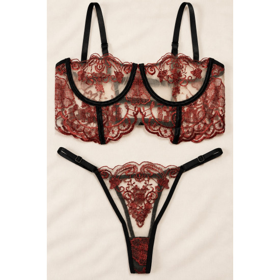 Bralette Set με String από Δαντέλα