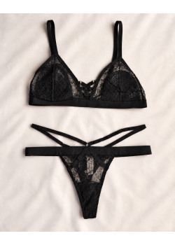 Bralette Set με String από Δαντέλα