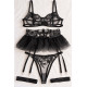 Σετ Σουτιέν με Choker, Ψηλόμεσο G-String και Ζαρτιέρες με Καλτσοδέτες