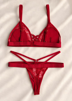 Bralette Set με String από Δαντέλα