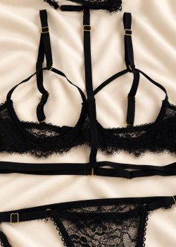 CupLess Bralette Σετ με Choker στο Λαιμό