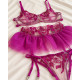 Σετ Σουτιέν με Choker, Ψηλόμεσο G-String και Ζαρτιέρες με Καλτσοδέτες