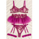 Σετ Σουτιέν με Choker, Ψηλόμεσο G-String και Ζαρτιέρες με Καλτσοδέτες