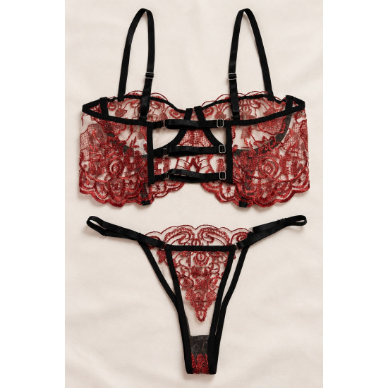 Bralette Set με String από Δαντέλα