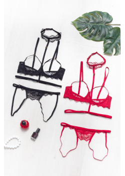 CupLess Bralette Σετ με Choker στο Λαιμό