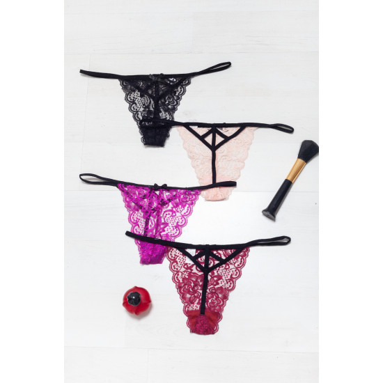 String Δαντέλα με Κορδονάκια Λεπτομέρειες