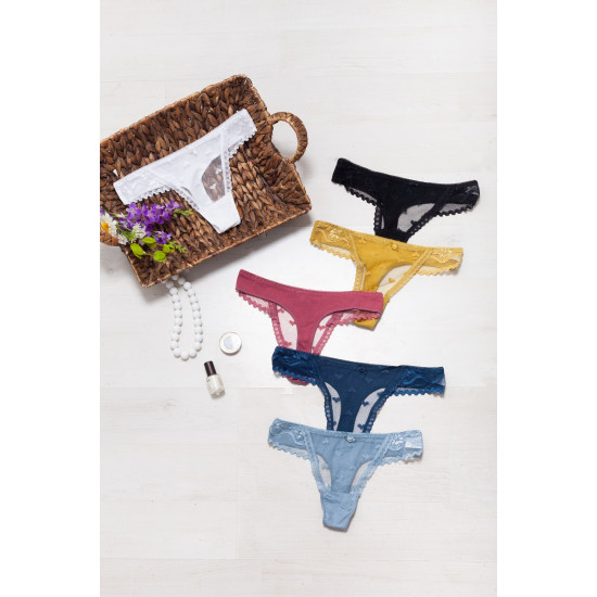 String βαμβακερό με δαντέλα