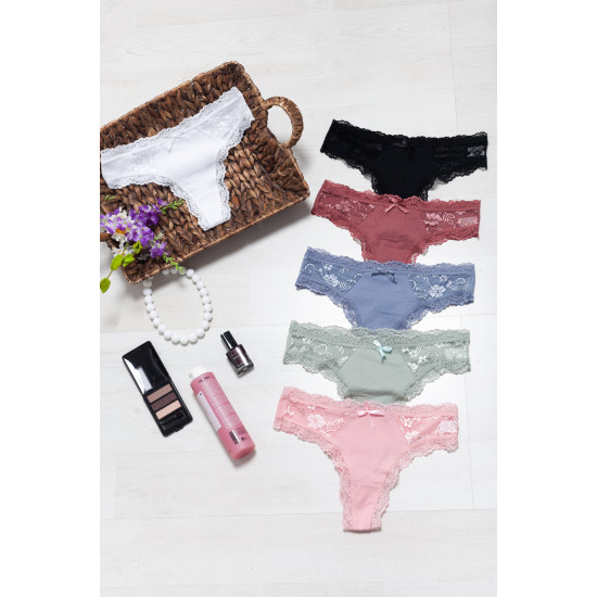 String βαμβακερό με δαντέλα