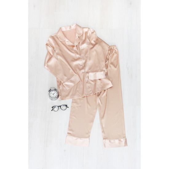 Σετ Πυτζάμα Σατέν με Πουκαμίσα και Παντελόνι