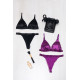 Σετ Bralette Τρίγωνο Σατέν Ενισχυμένο με Brazilian Σλιπ